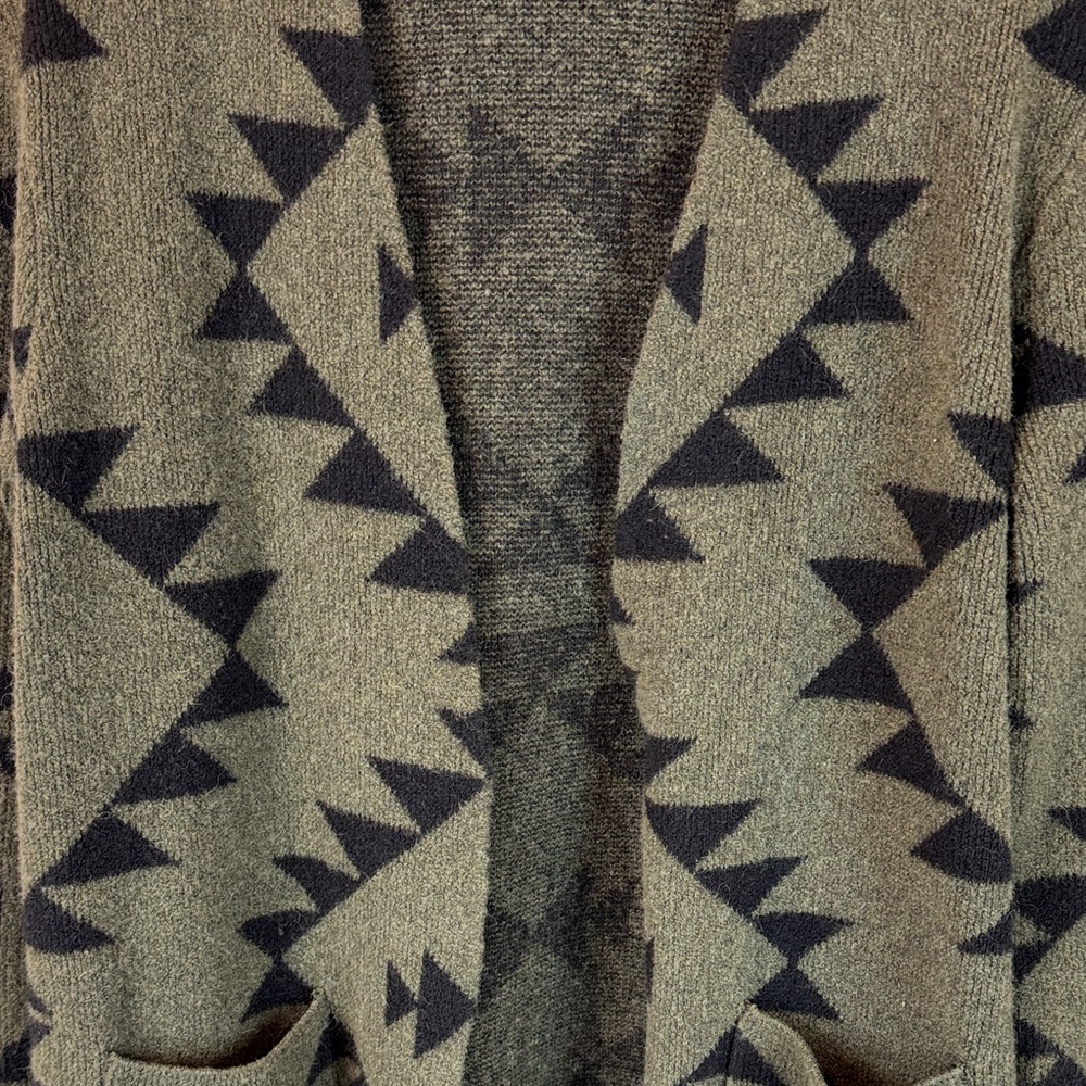Frye Olive and Black Patterned Cardigan - Picture 4 of 11
